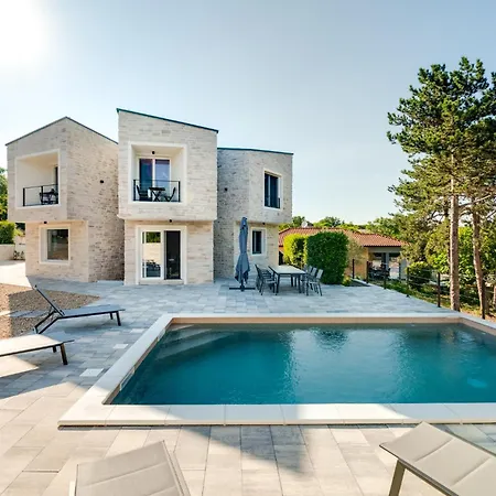 Villa Modern With Heated Pool, Whirpool In Quiet Area - By Traveler Tourist Agency Krk Id 2180 *